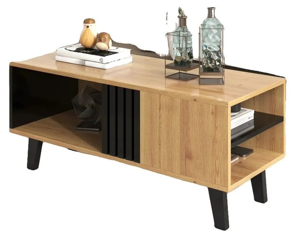 Buffet bas design bois avec étagères et rangements modulables 120cm