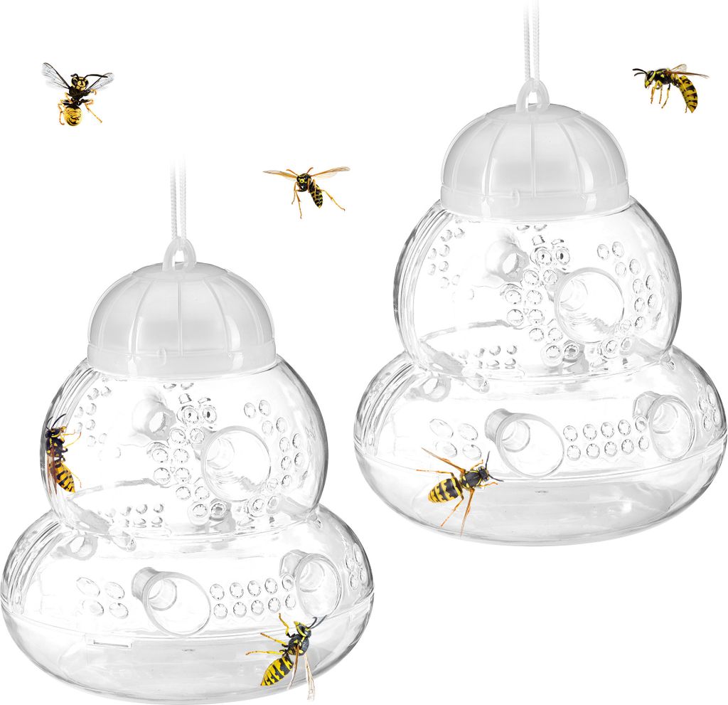 relaxdays Wespenfalle 2er Set transparent Produktbild 