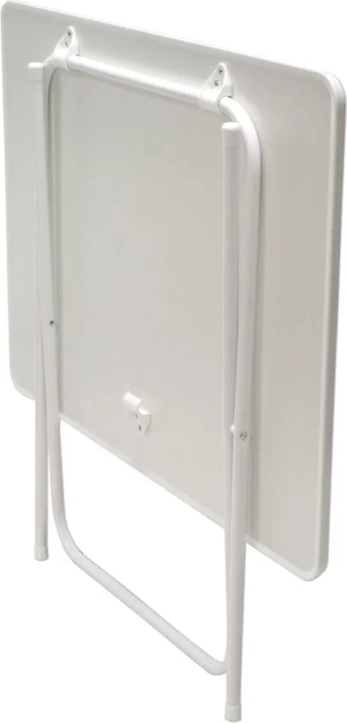 MFG Table de camping pliante 60x80 cm en plastique blanc robuste - 2
