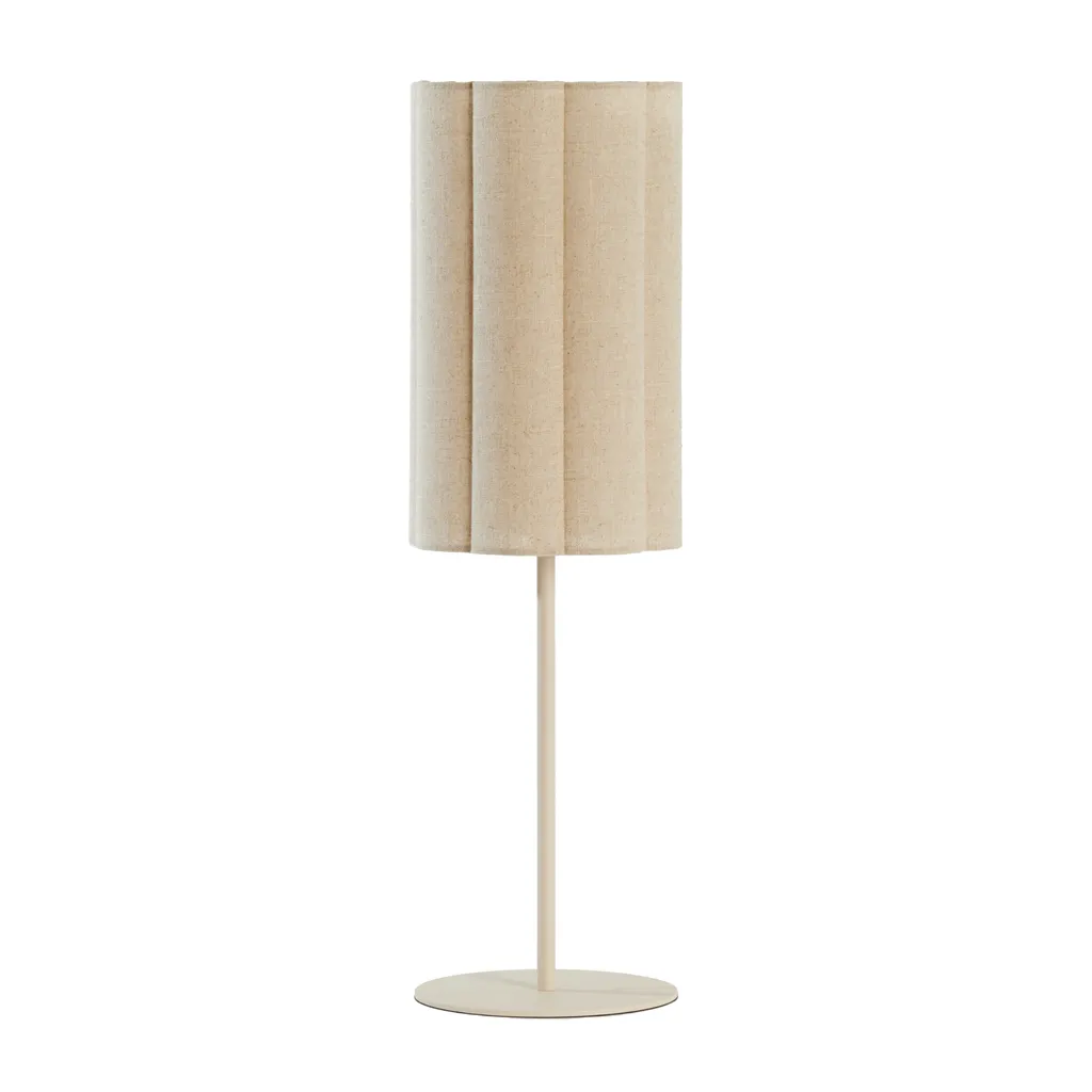 Lampe à poser beige Fringe en métal et textile - Light & Living E27