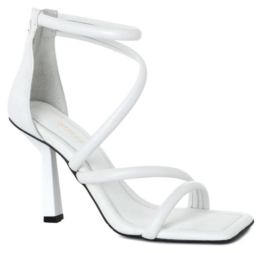 Guess Leance Damen Pumps Leder Sandalen Weiß 39