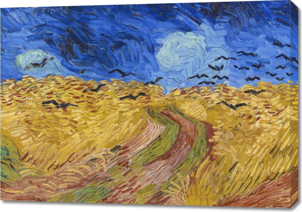 Bild 100x70cm Weizenfeld mit Krähen, Van Gogh Vintage