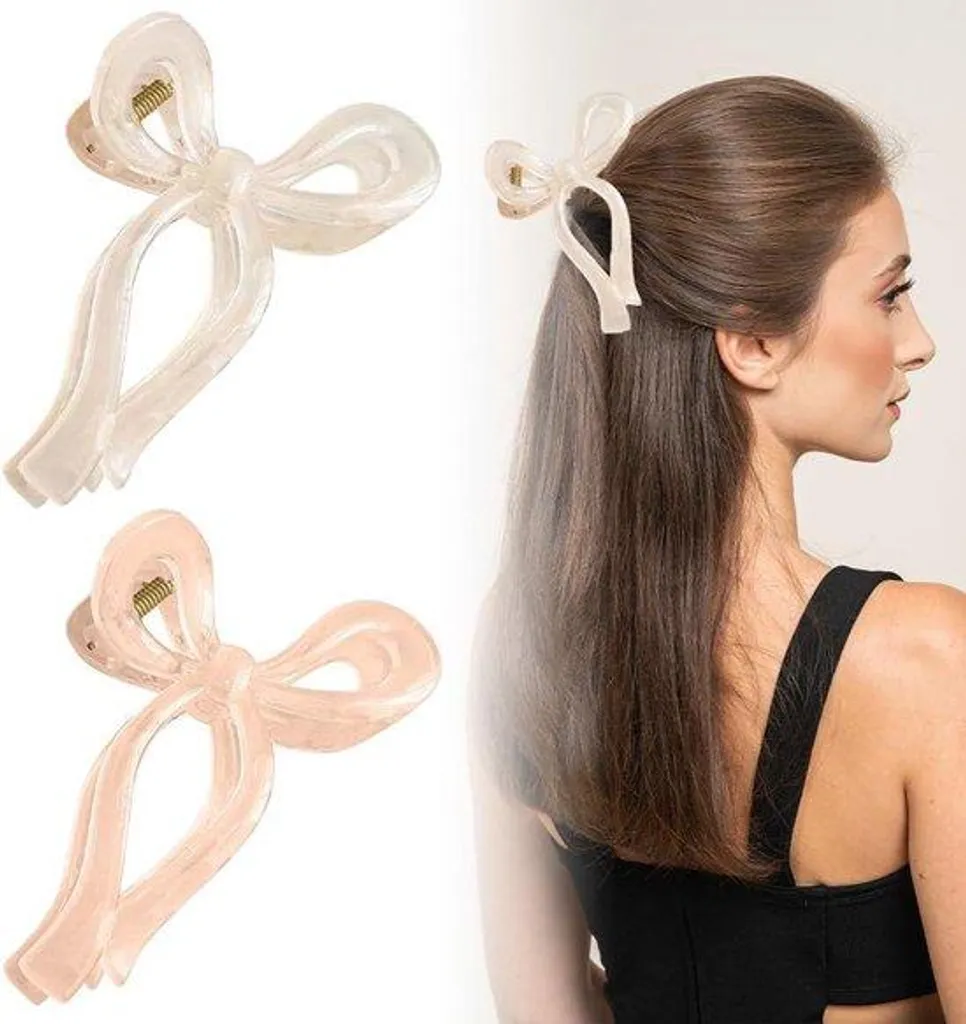 Lot de 2 grandes barrettes cheveux élégantes pour femmes et ados