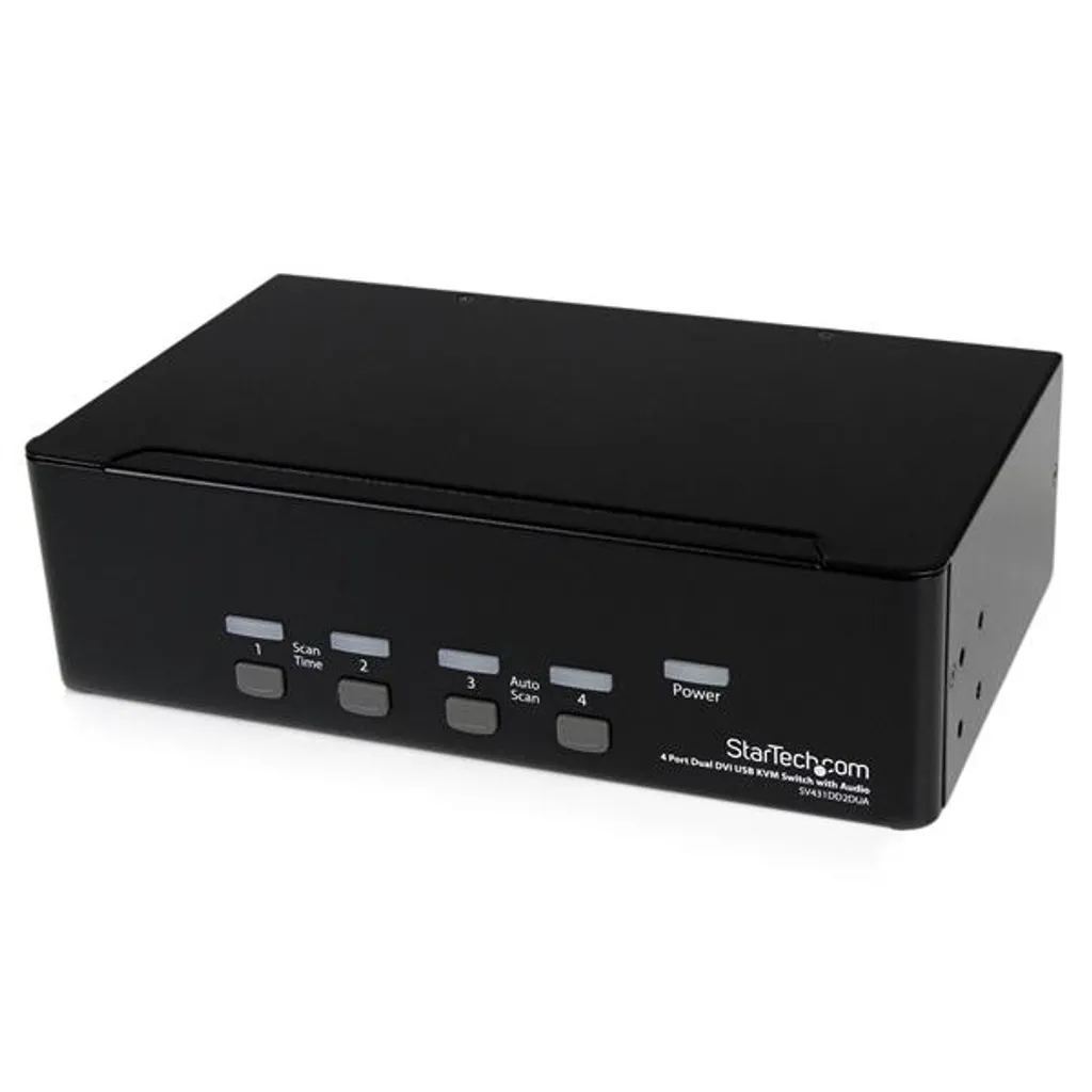 Commutateur KVM Double Ecran DVI Haute Résolution 2048x1536 4 Ports USB