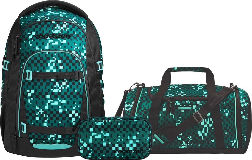 Coocazoo, Schulrucksack-Set MATE Pixel Blox 3-teilig