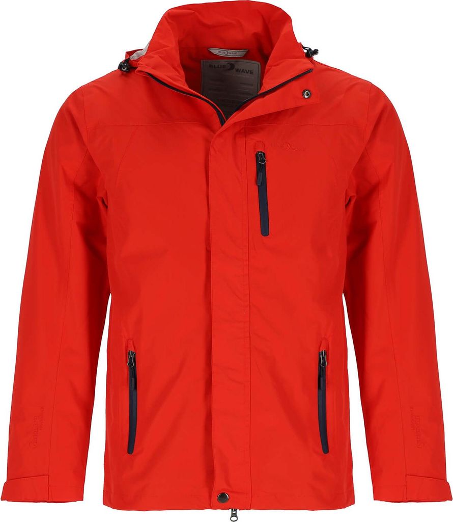 Blue Wave Herren Funktionsjacke Jupp mit abnehmbarer Kapuze - Outdoor-Jacke wasserdicht, winddicht und atmungsaktiv in Orange Größe XL