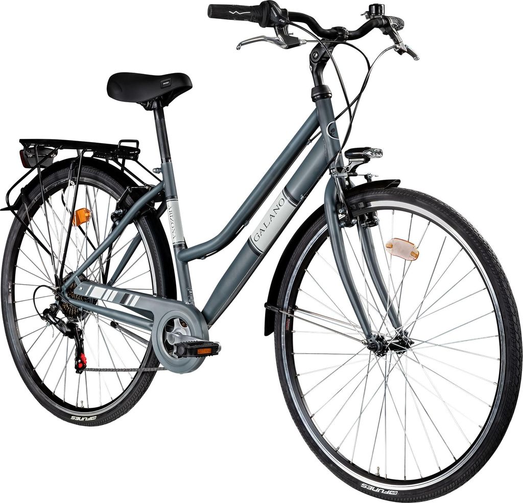 Galano Arizona Damen Fahrrad 28 Zoll Stadtrad 7 Gänge Hollandrad Citybike Damenfahrrad retro dunkelgrau
