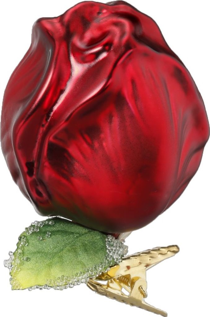 Christbaumschmuck Tulpe auf Clip 7.5cm Glas rot, 1 Stück Produktbild 