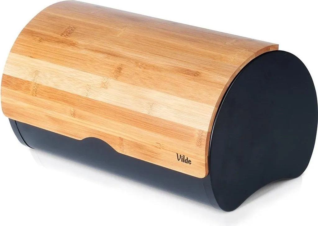 Portapane Eco-Bambù e Acciaio Nero: Organizzazione Cucina Pro