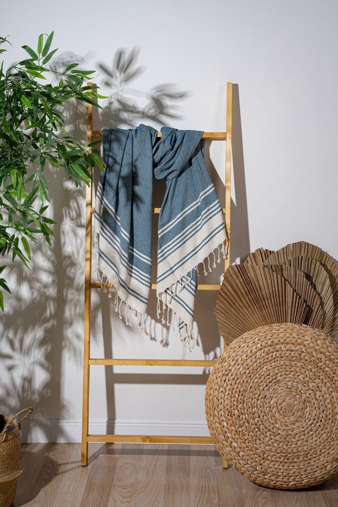 Mijolnir, New Diamond - Indigo, Indigo, Fouta (Strandtuch), 60 % BAUMWOLLE, 40 % POLYESTER, 90 x 170 cm