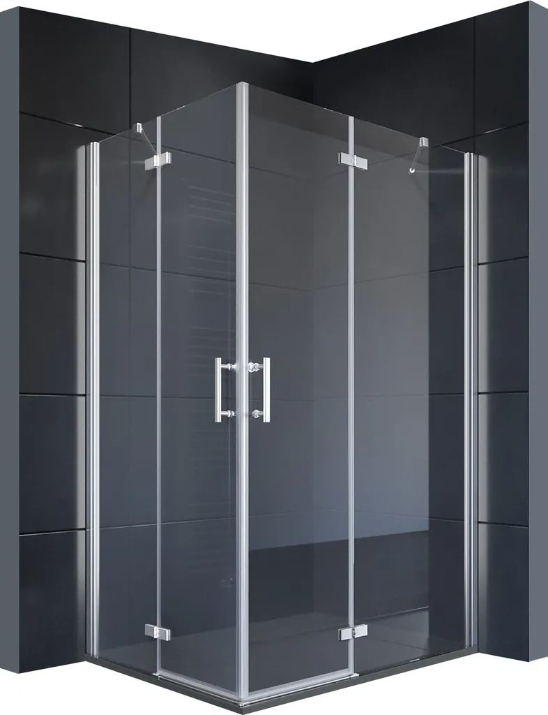 Cabine de douche accès d'angle SONNI 90x90cm en verre Nano securit 6mm