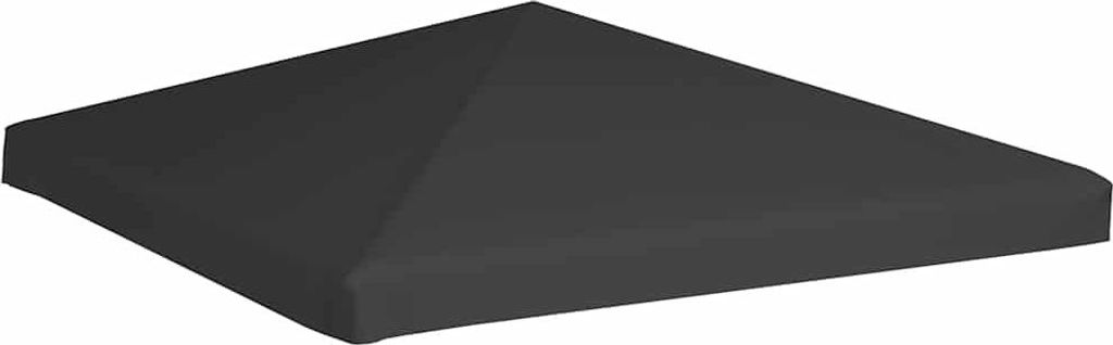 A dark gray pyramid-shaped pavilion roof cover is shown from a slightly elevated side angle against a white background.