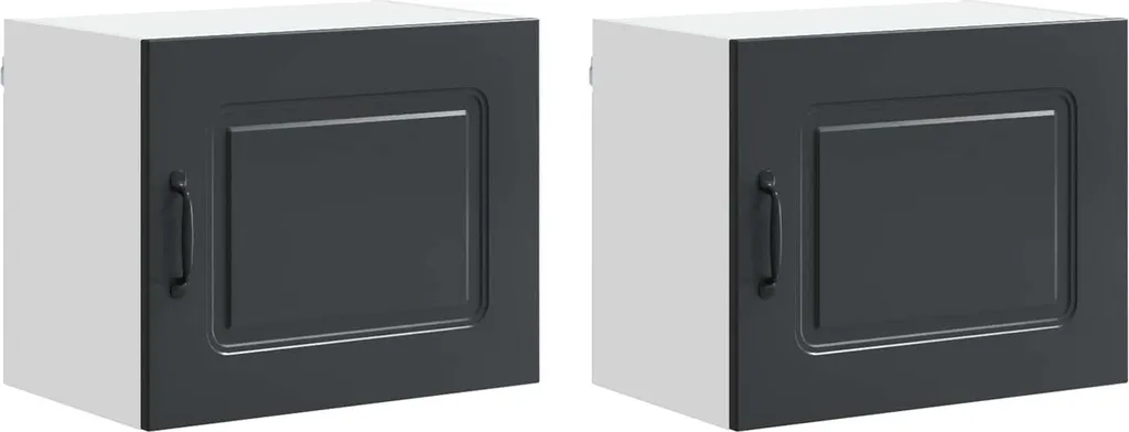 SYFAX™ Mobile da Cucina Kalmar Nero 50x31x40 cm - Set 2 Pezzi Robusti