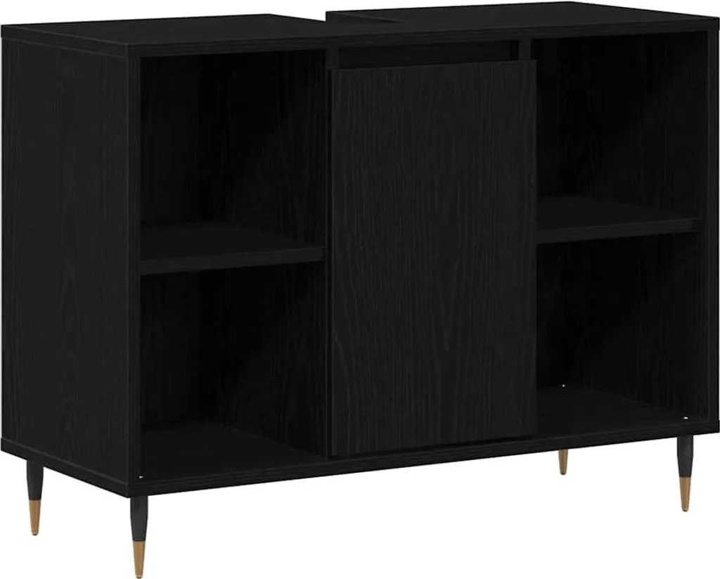 Mobile Sottolavabo SYFAX Nero 80x33x60 Legno Multistrato