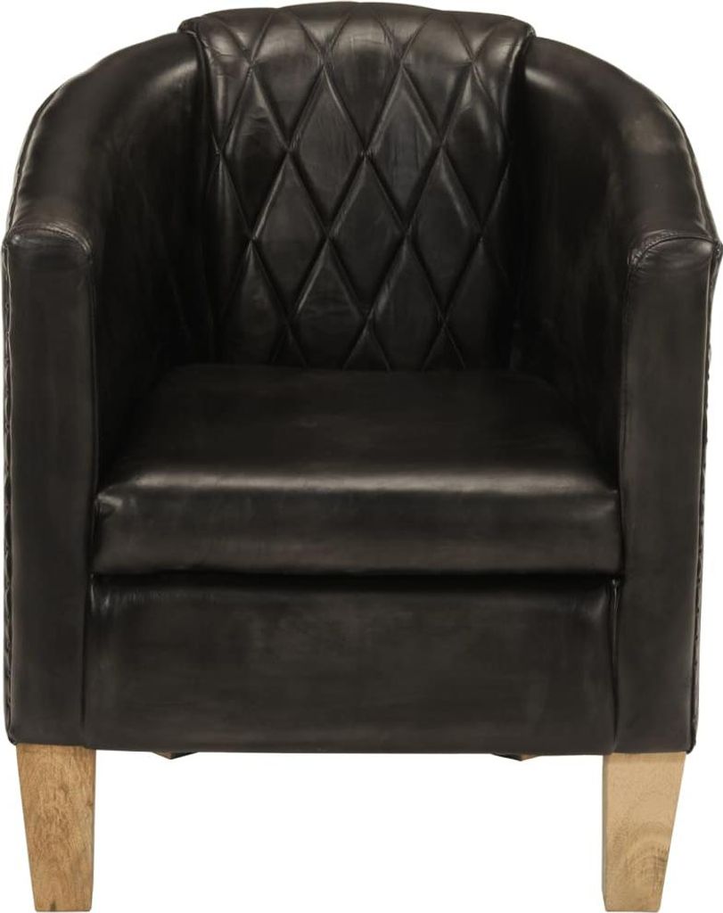 vidaXL Clubsessel Grau Echtleder