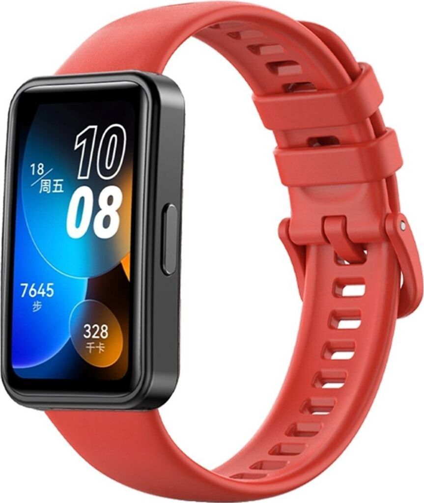 16mm Silikon Loop Uhrenarmband für Huawei Band 8, Farbe:Rot