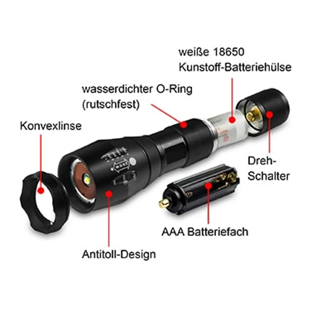 Éclairage de Secours LED Eaxus 5 Modes : Kit de 4 Lampes de Poche Fiables - 4