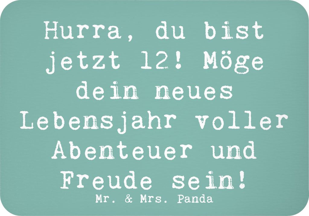 Mr. & Mrs. Panda magnet Spruch 12. Geburtstag - Meeresbrise - Geschenk, haftmagnet, zettelhalter, Geburtstagsfeier, Kühlschrankmagnet, voller Freu...