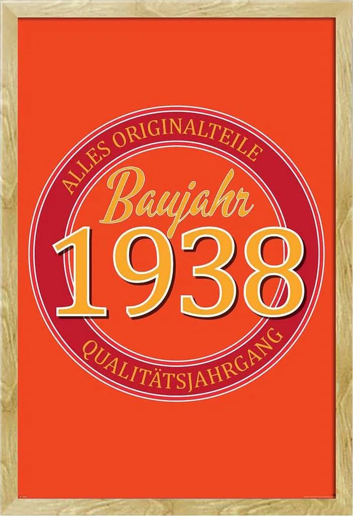 Poster 1938 + Cornice Shinsuke Faggio - Maxi Formato per Compleanni