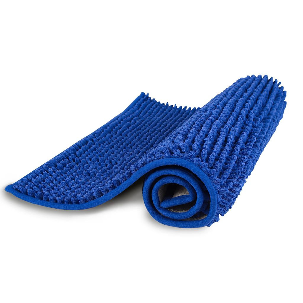 Tapis de bain Chenille 60x90cm Bleu Image du produit 