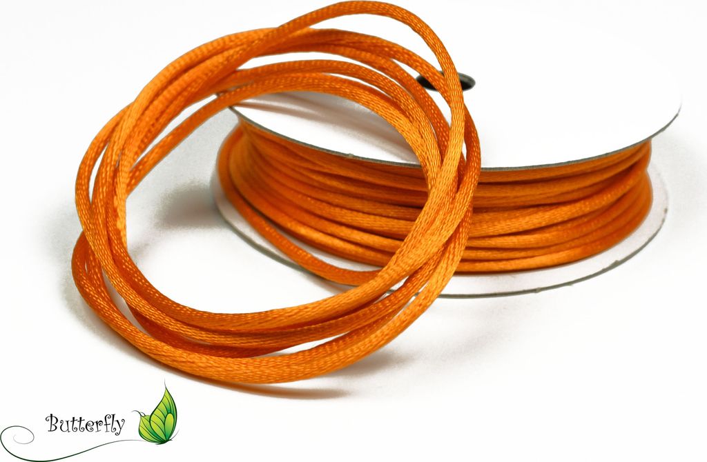 10m Rolle Flechtkordel Satin 2mm, Farbe:orange 751