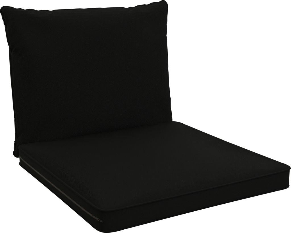 POKAR Loungekissen Sitzauflagen Sitzkissen Sitzpolster, Farbe:Schwarz, Size:2er Set (60x60 + 60x40)