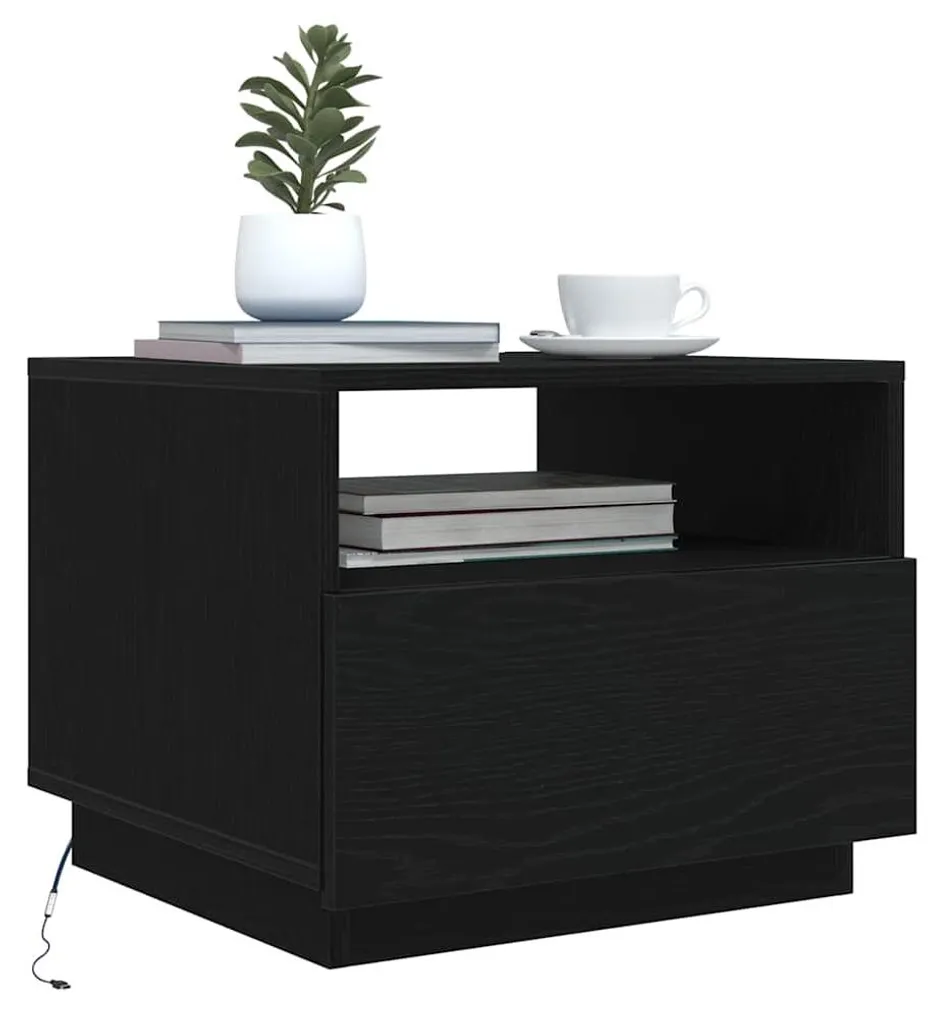 Table basse LED noire 50x49 cm : solution déco pour petit salon - 4