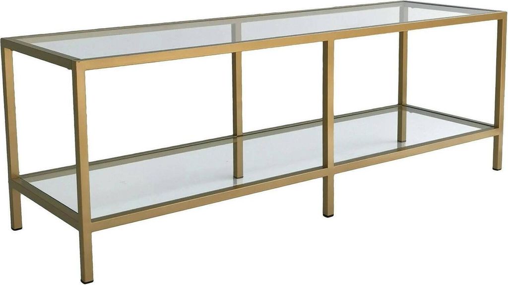 Fernsehschrank Electra, Ständer für Wohnzimmerfernseher, Niedriges Wohnzimmer-Sideboard, TV-Ständerbasis, 130x40h45 cm, Gold