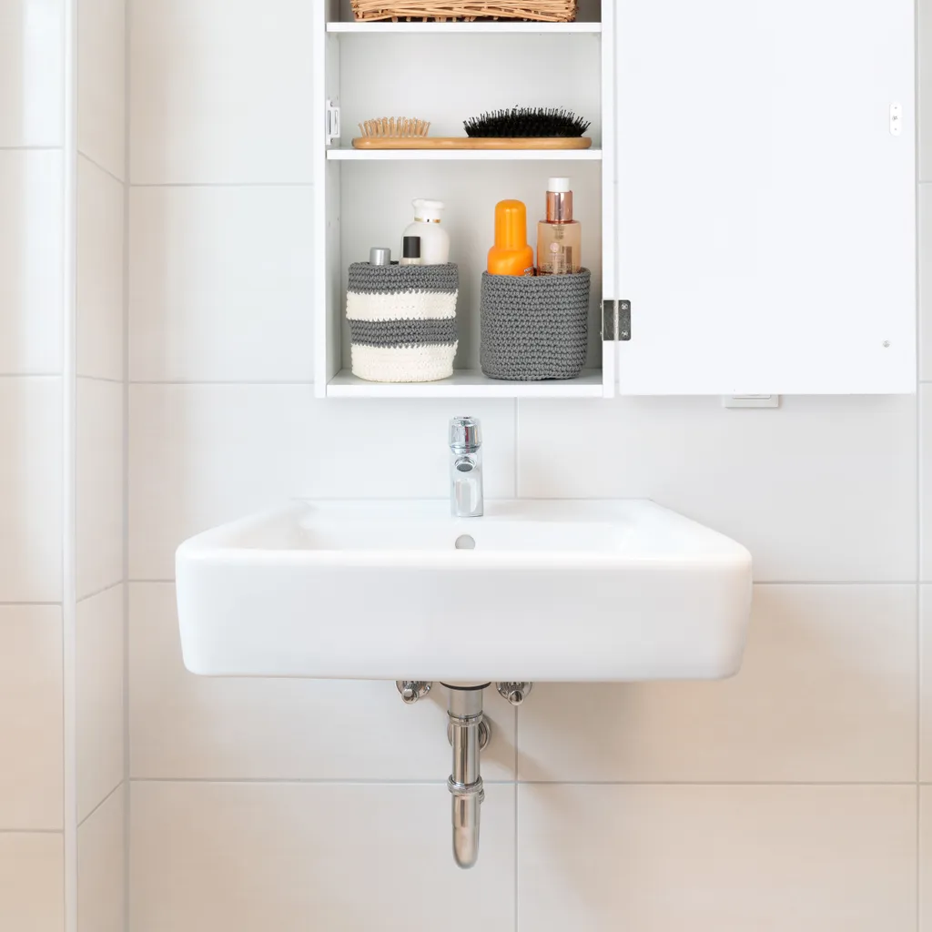 Arredo Bagno Relaxdays: Mobiletto Pensile Sospeso in Legno e Bianco