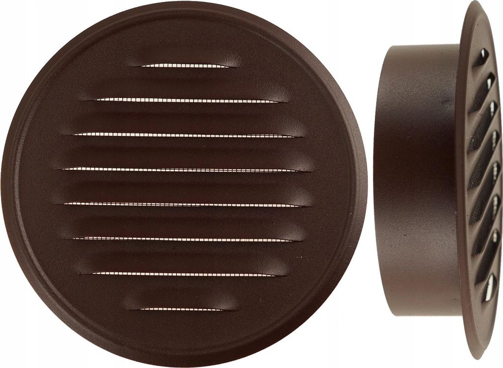 Metall-Luftgitter Mit Ø 100 Mm FEINZ Flansch Robust Und Langlebig Perfekte Belüftung Braun
