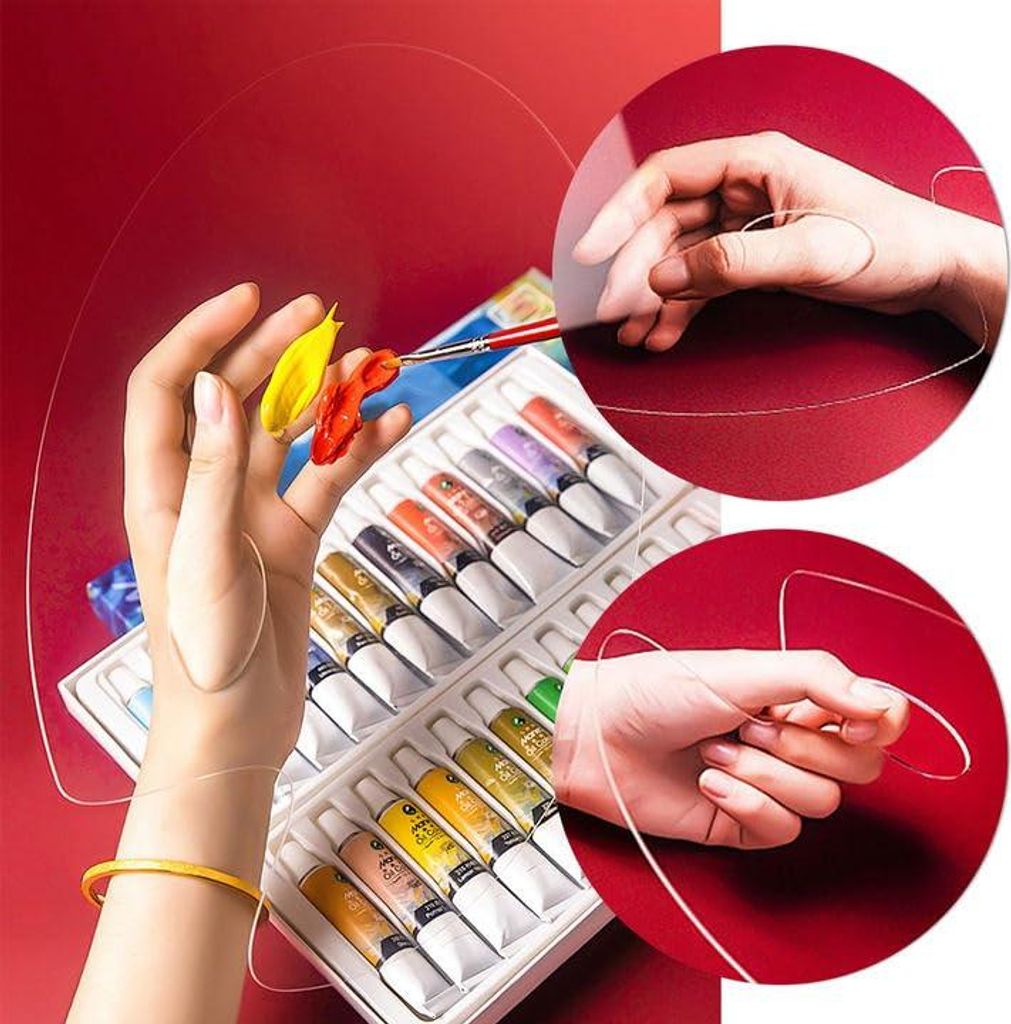 3 Stück Acrylfarbenpalette - transparentes Farbenpalette - transparentes ovales Malpalette mit Antihaftbeschichtung - Ölfarbenpalette - Künstler...