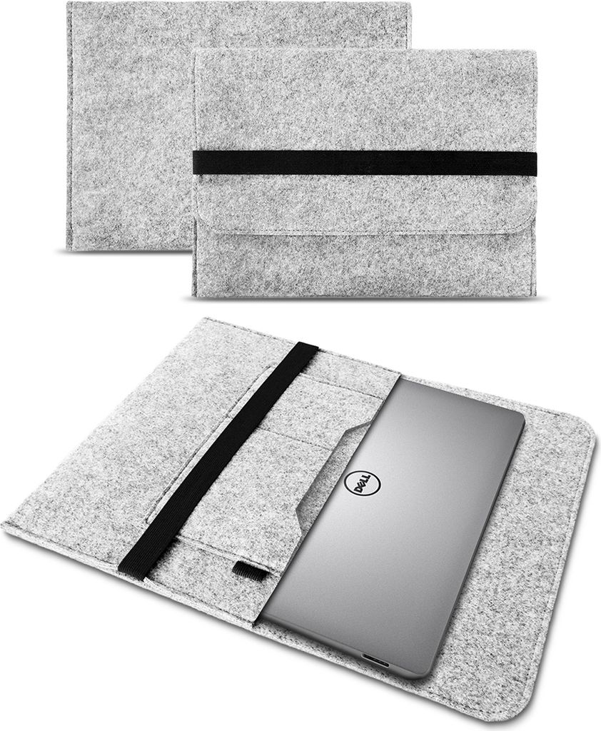 Sleeve Hülle für Dell XPS 13 Tasche Filz Laptop Cover Notebook 13 - 14 Zoll CaseFarben:Helles Grau