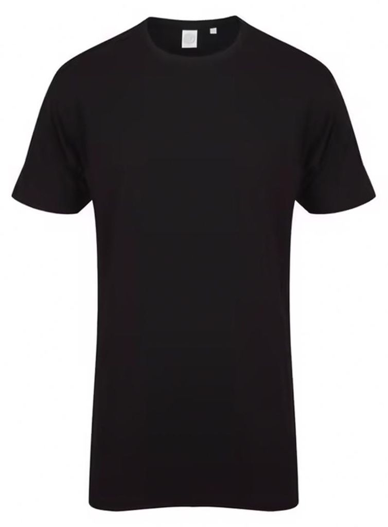 SF Men - T-Shirt Asymmetrischer Saum für Herren LT3532 (M) (Schwarz)