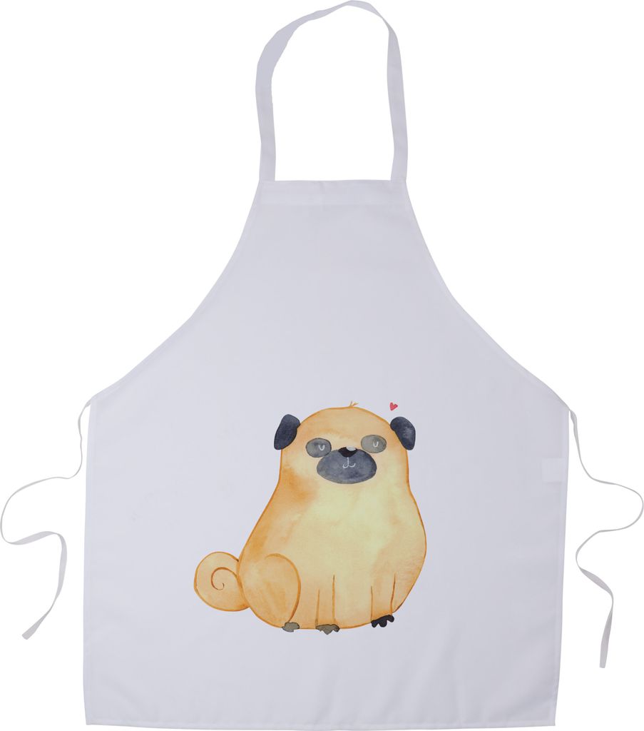 Mr. & Mrs. Panda Schürze Mops - Weiß - Geschenk, Liebe, Sprüche, Küchenzubehör, Hundeliebe, Knuffig, Küchenschürze, Kochschürze, Hund, Gril...