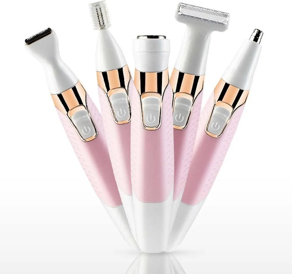 Épilateur 5-en-1 USB Rose : Fini les Irritations, Peau Lisse Garantie