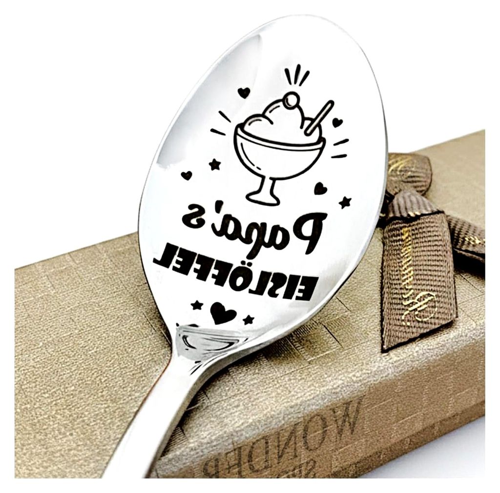 Personalisierter Eislöffel mit Gravur - Individueller Name & Text „Name's Eislöffel“ - Geschenk für Eisliebhaber, Mama, Papa, Schwester - Ed...