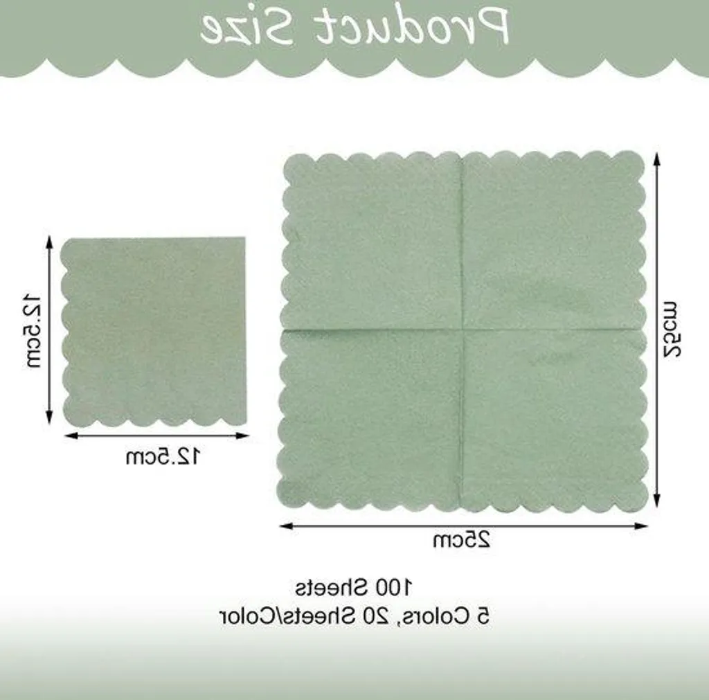 Lot de 100 serviettes carrées colorées pour décoration de table de fête