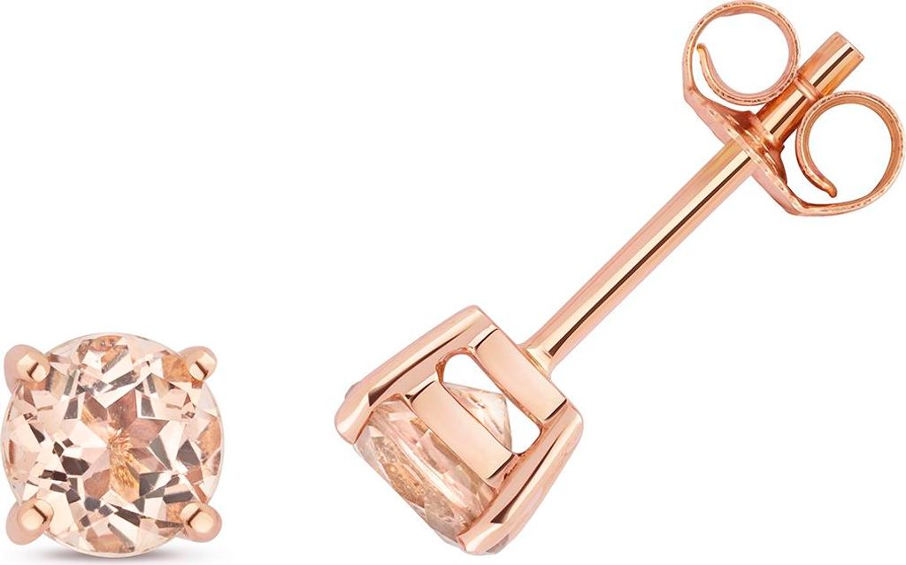 Funkelndes Feuer 9 Karat (375) Rotgold Damen - Paar Ohrstecker mit Morganit - 5mm*5mm; TRS37281