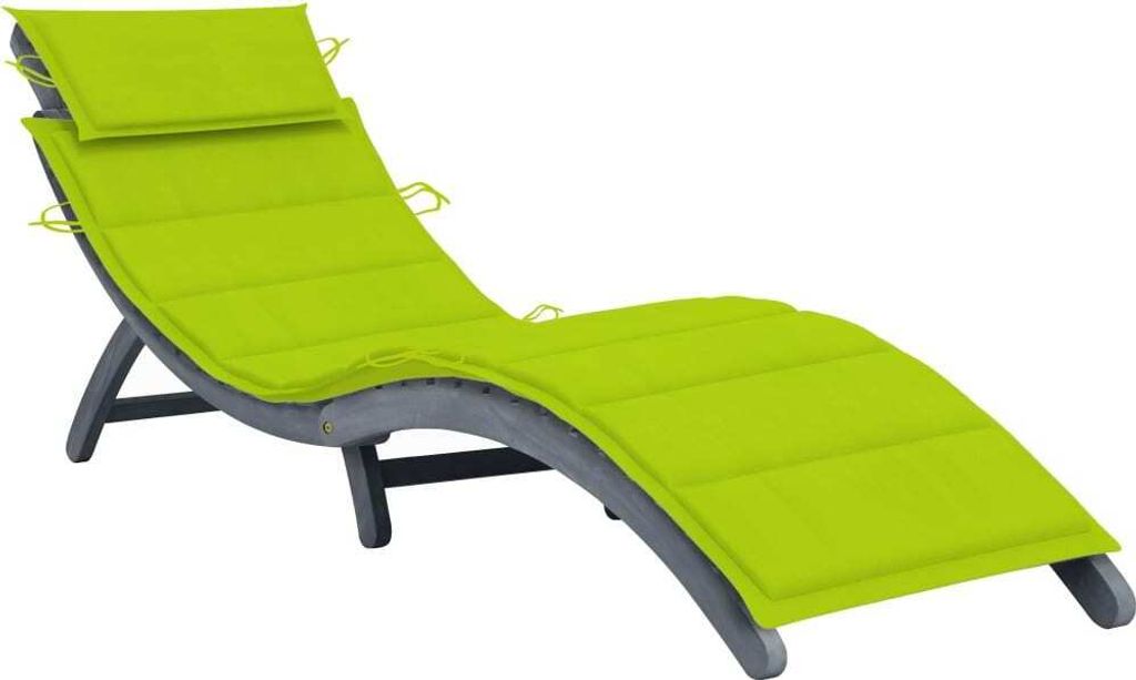 Stabli Möbel Sonnenliege mit Auflage Grau Massivholz Akazie CC5933805