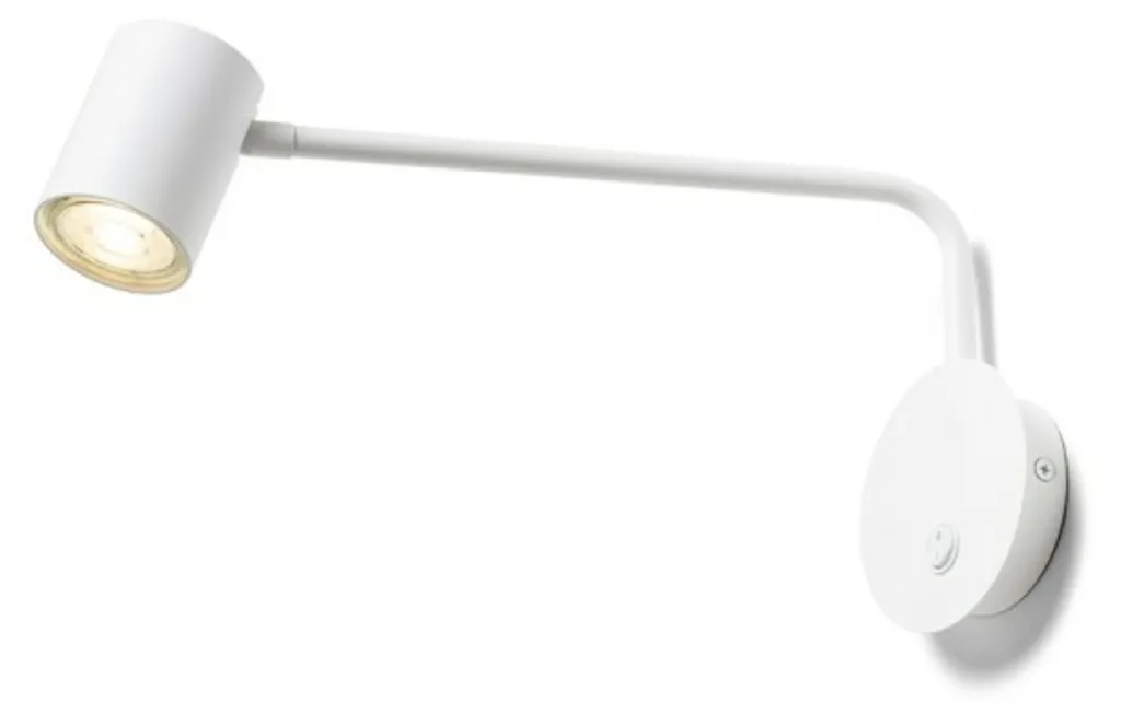 Lampe design Rendl Filip blanche 5W GU10 avec bras orientable R14485