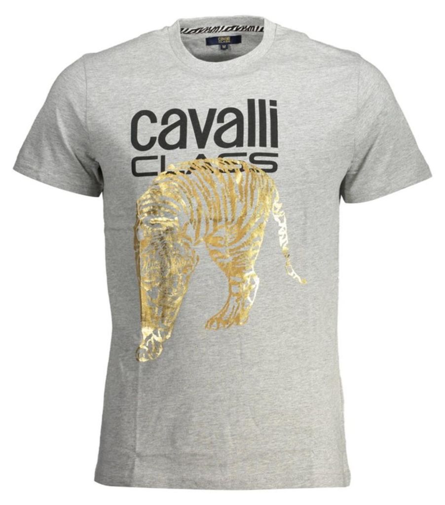 Cavalli Class Herren KURZARM-T-SHIRT Grau QXT061IJD060_160BC49_GRIGIO0496 : Größe - XL Größe: XL