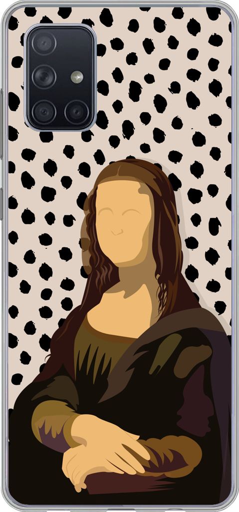 MuchoWow Handyhülle Schutzhülle Hülle für Telefoonhoesje Samsung Galaxy A51 5G Pastell - Mona Lisa - Polka dots - Alte Meister Silikon Softca...