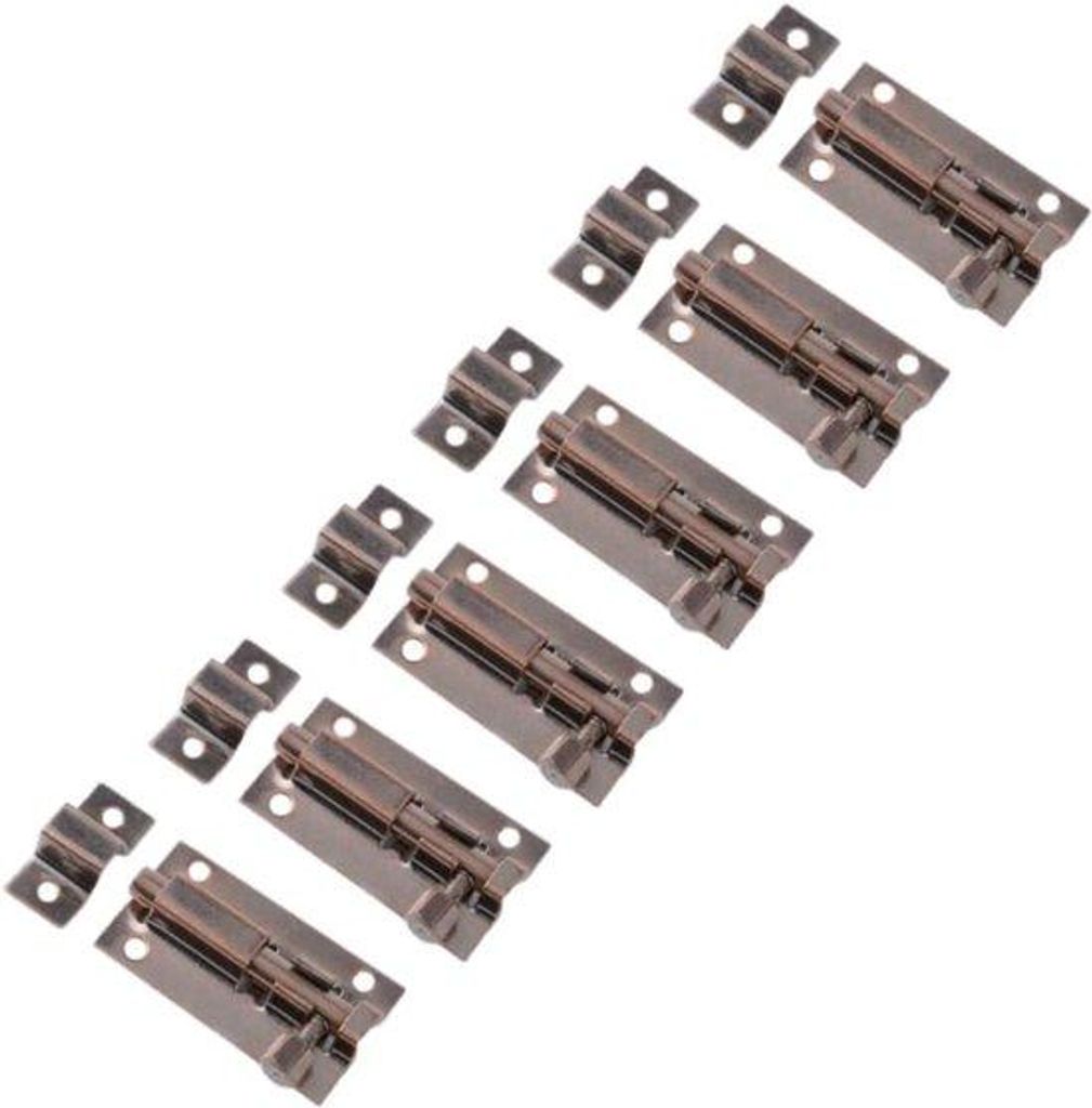Rostfreier Stahl- Barrel-Bout-Schloss für Badezimmertür - Set aus 6 (Rot Bronze)