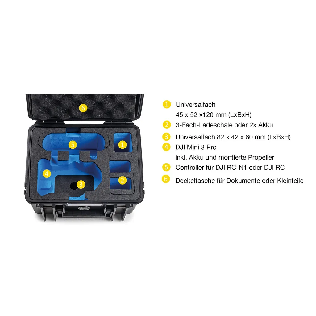 Mallette Robuste B&W Type 2000 avec Mousse pour Set DJI Mini 3 Pro - 6