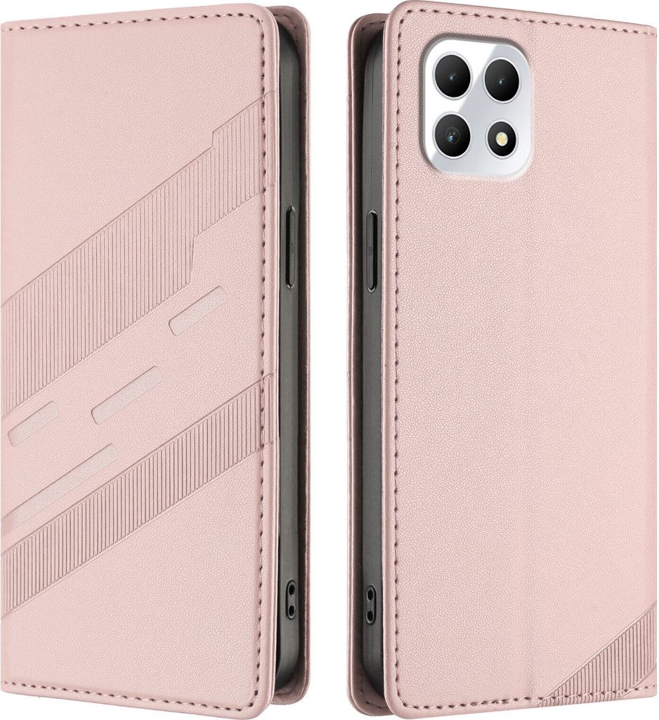 Hülle für T-Mobile REVVL 7, Kunstleder Brieftaschen Handyhülle mit Kartenfach und Standfunktion Pink