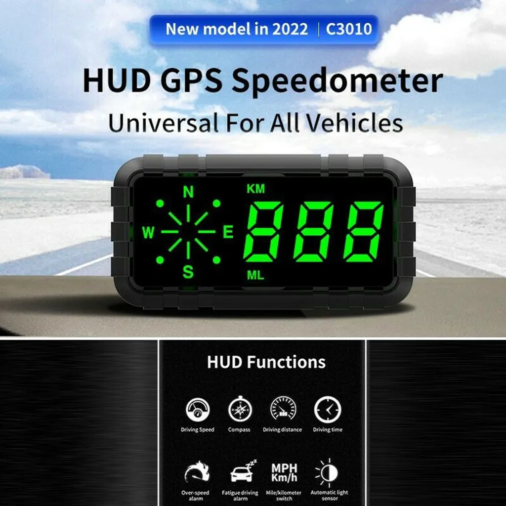 Tachimetro Hud Milestone Auto Head Up Display Bussola Gps Tachimetro Nero