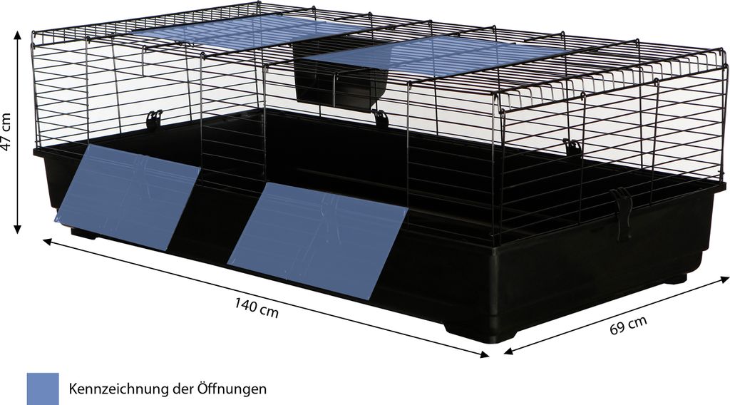 Dehner Nagerheim Peppy, 140 x 69 x 47 cm