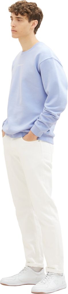 Tom Tailor Sweatshirt Pullover ohne Kapuze mit kleinem Logo-Print