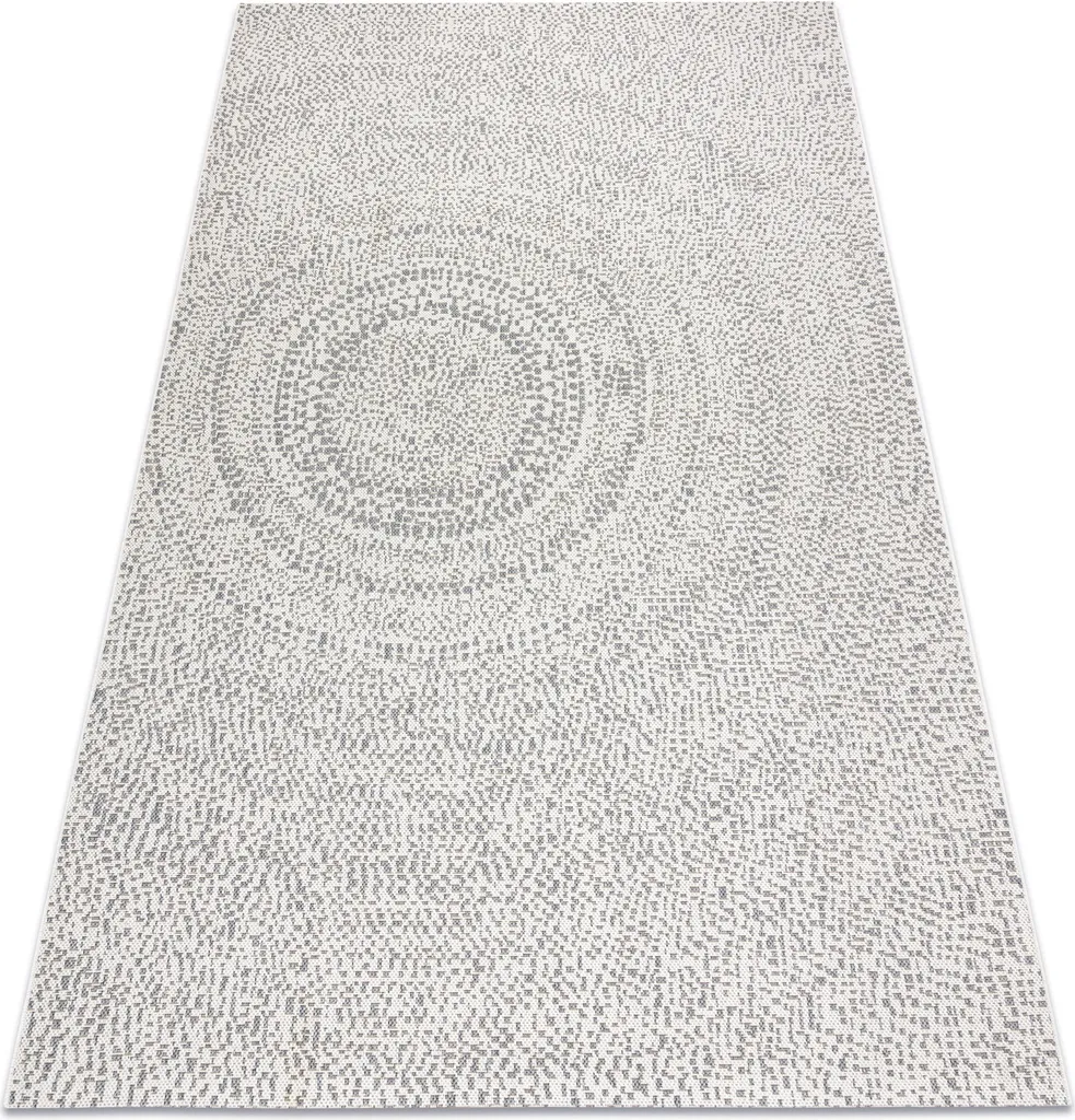 Tapis FLAT SISAL 48832367 Cercles Crème et Gris Beige en 80x150 cm