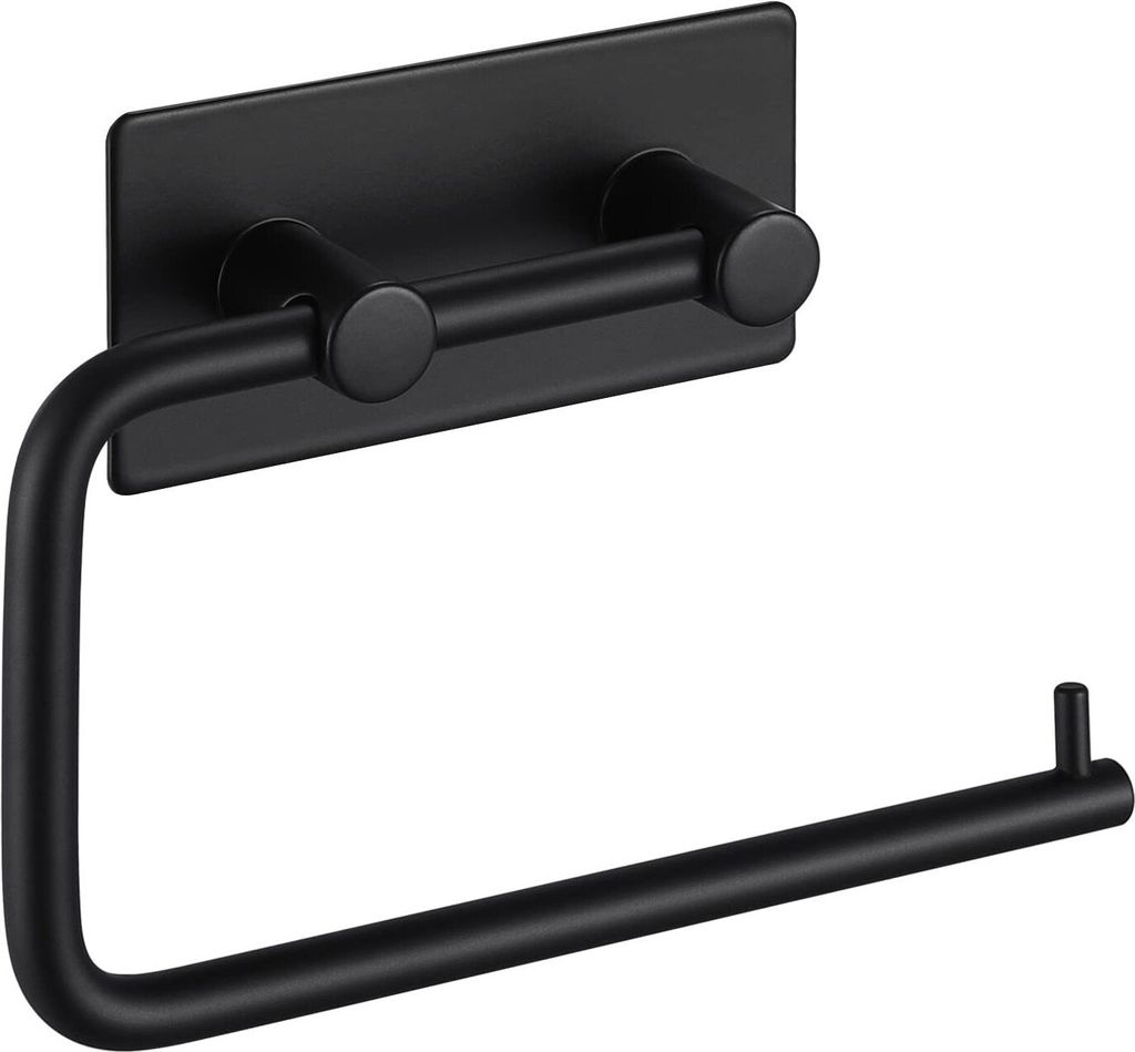 Brass Toilettenpapierhalter, mattschwarz, für Badezimmer-Organisation und Aufbewahrung, Euro/Einzelpfosten/Haken, Toilettenpapierhalter, Wand, Bad...